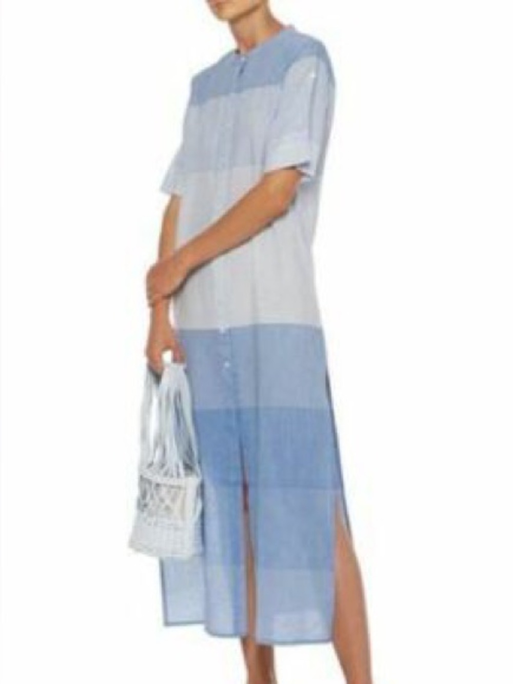 NEW Onia Orange Renee Stripe Maxi Shirt Dress S